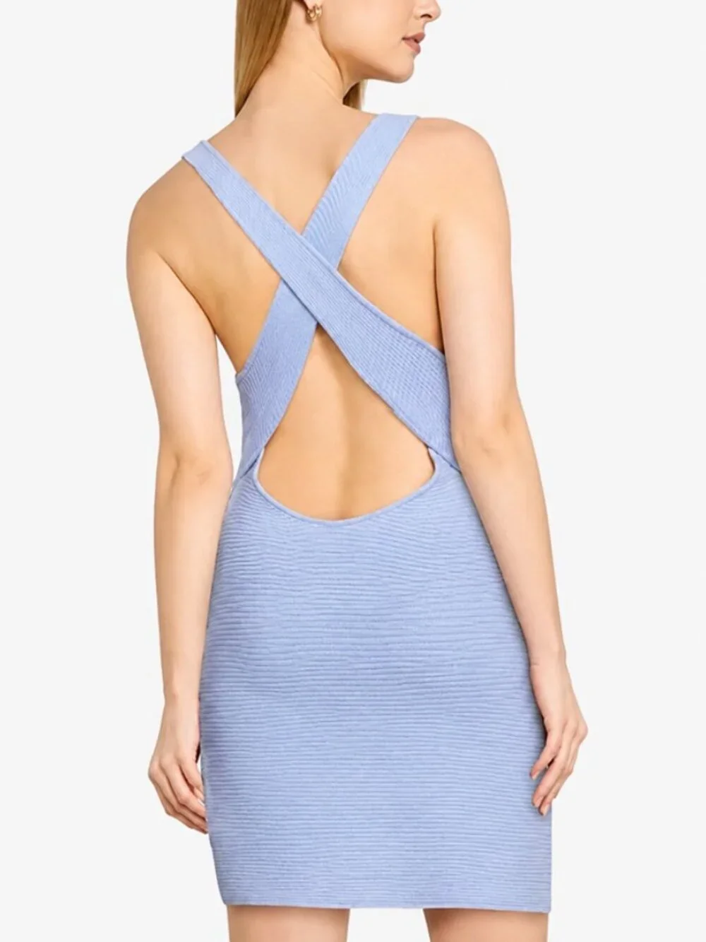 Abercrombie & Fitch Blue Cross Back Ribbed Mini Dress NWT Size S